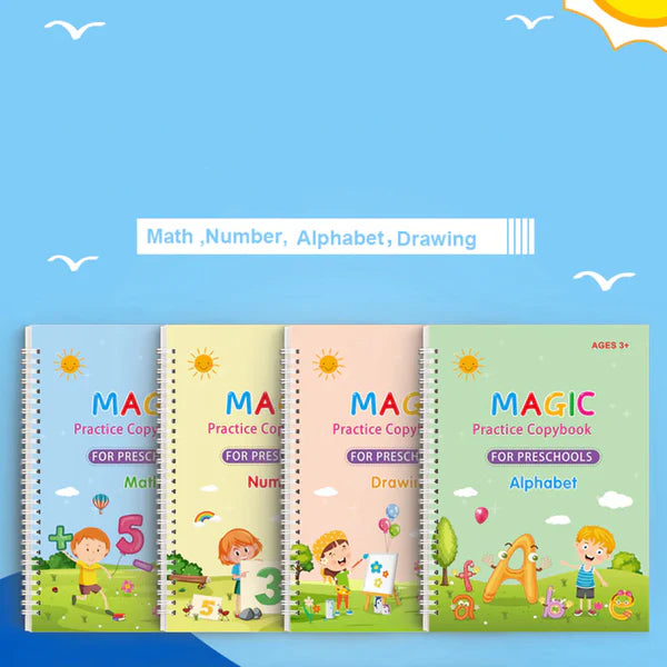 Magic Water Painting Book Set for Kids (Pack of 4)