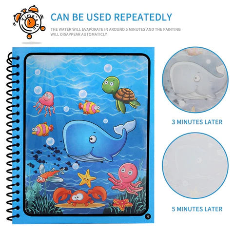 Magic Water Painting Book Set for Kids (Pack of 4)